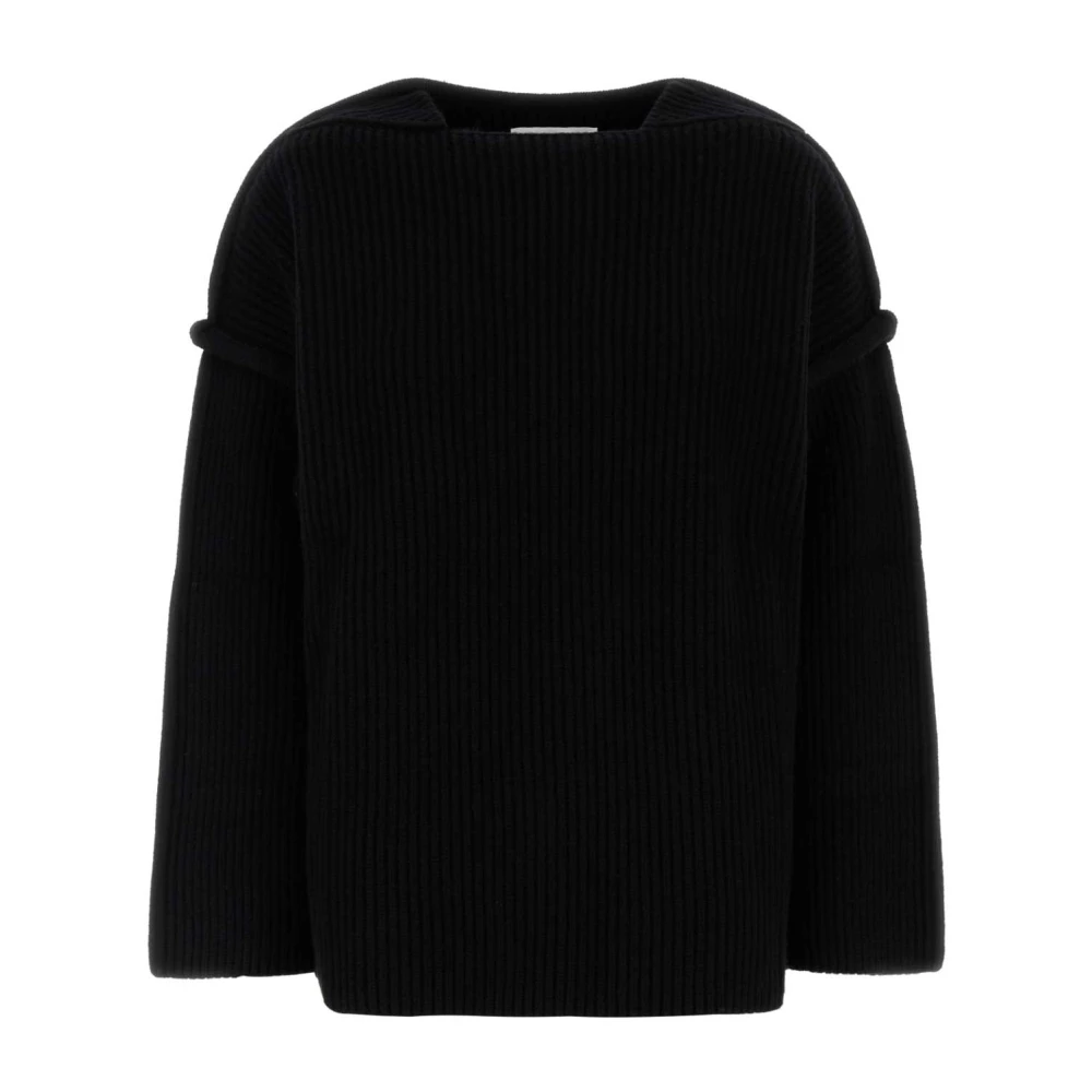 Jil Sander Women's Black Round-Neck Knitwear, Xs, Stylish Wool Jumper
