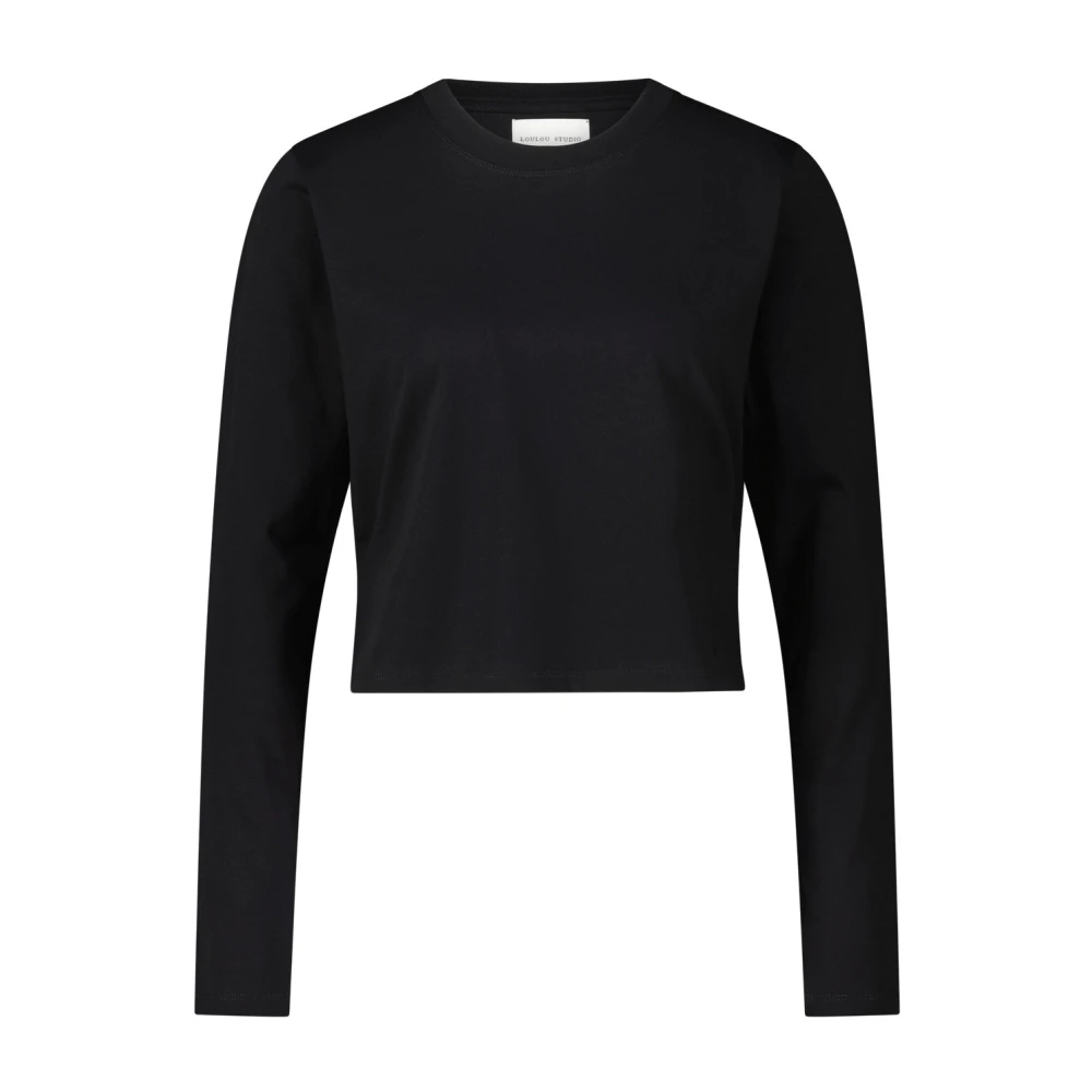 Loulou Studio Klassiek Logo Langarmshirt Black Dames