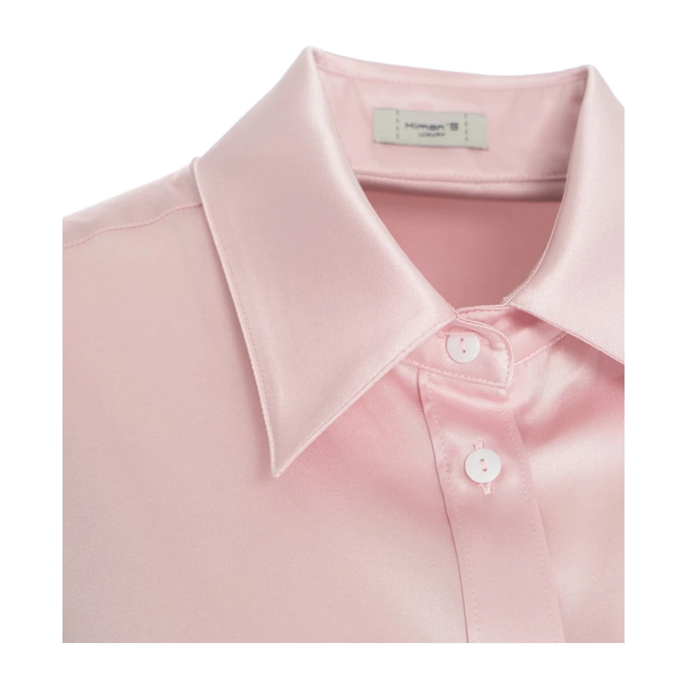 Himon's Roze Zijden Blouse Elegante Stijl Pink Dames