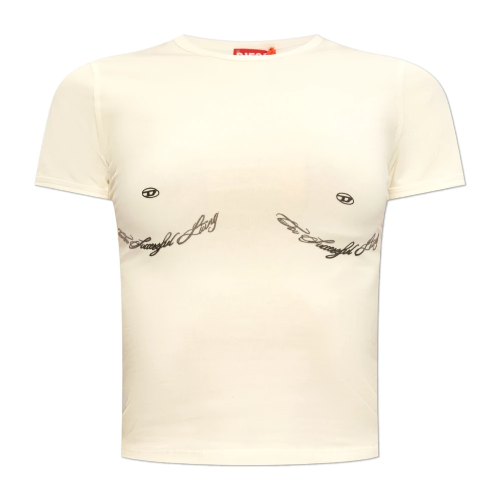 Diesel T-shirt 'T-Uncuties-P2' White Dames