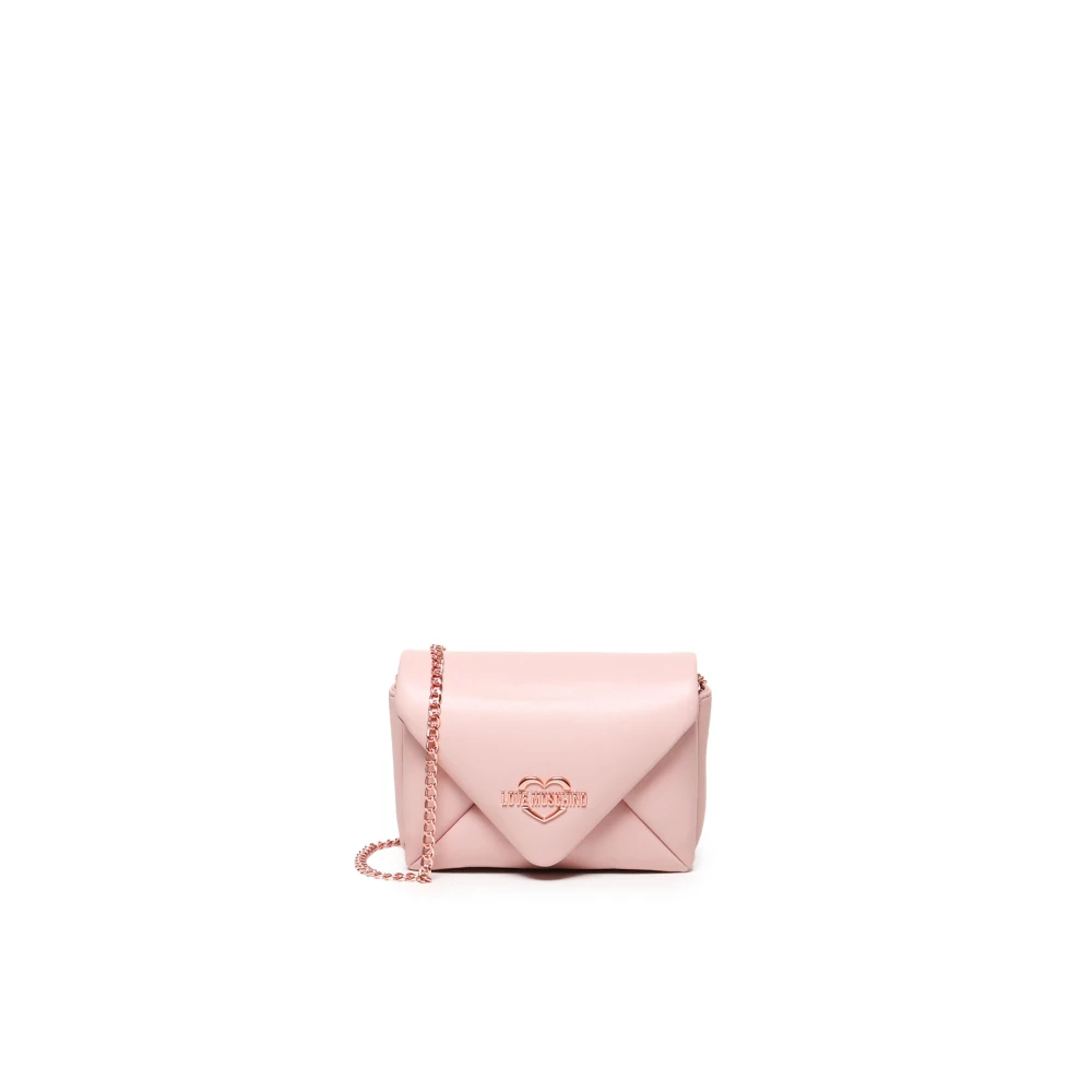 Love Moschino Rosa Metallic Brevväska med Magnetisk Stängning Pink, Dam