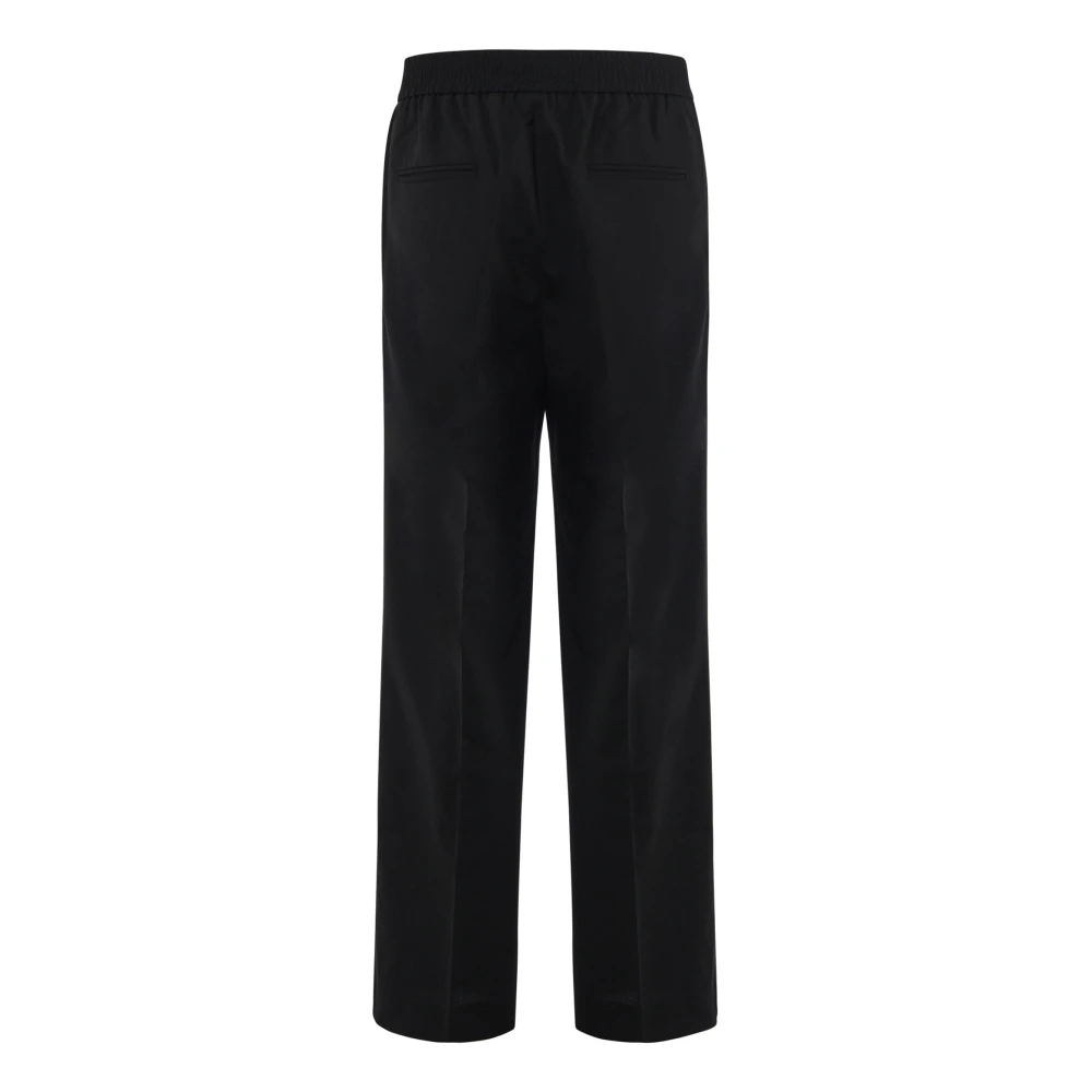 Bonsai Zwarte wollen blend regular fit broek Black Heren