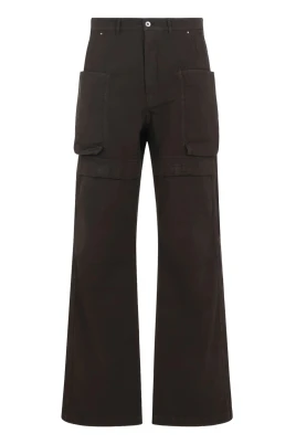 Brun Canvas Jeans med Dragkedja Stängning