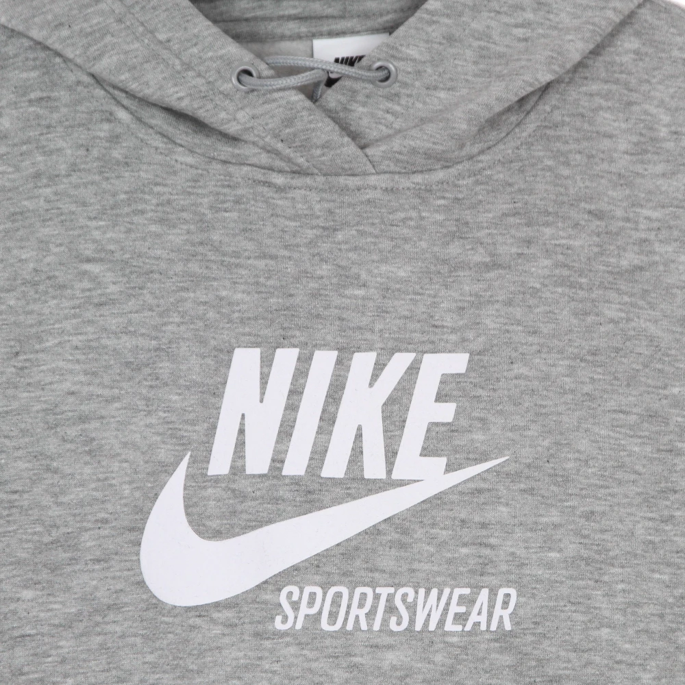 Nike Fleece Hoodie Heritage Long Sleeve Sweatshirt Gray Dames