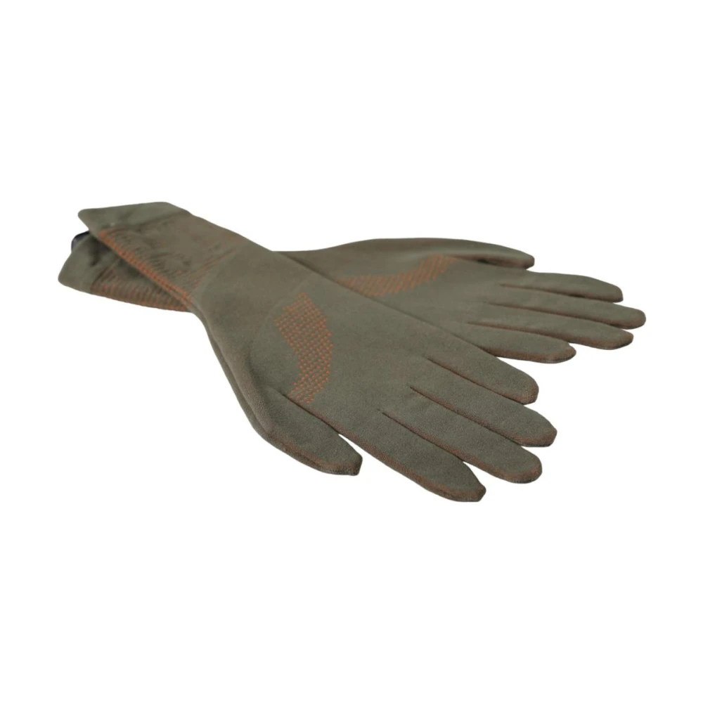 Dolce & Gabbana Groene Gebreide Polslengte Handschoenen Brown Dames