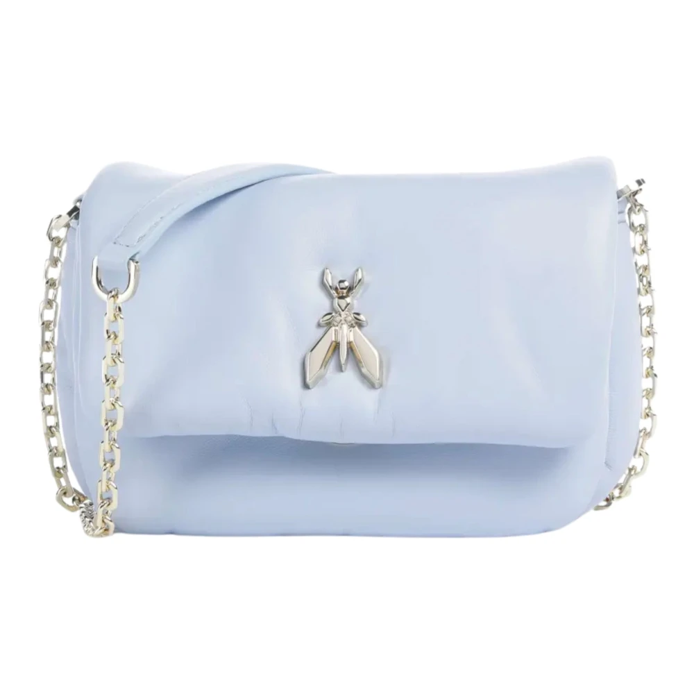 PATRIZIA PEPE Heldere Blauwe Schoudertas met Gouden Afwerking Blue Dames