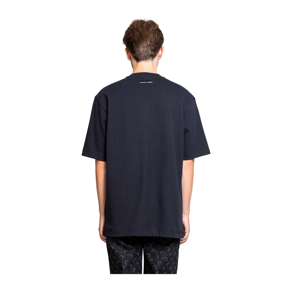 Marine Serre Zwart Loose Fit T-Shirt Black Heren