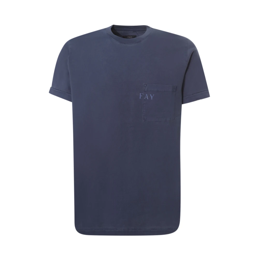 Fay - Tops > T-Shirts - Blue - Fay - Modalova