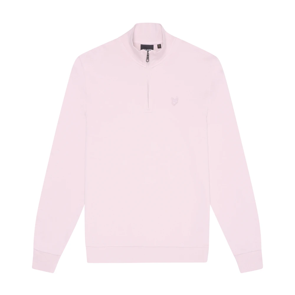 Lyle & Scott Mid Layers Tonal Eagle Quarter Zip Sweat Pink Heren