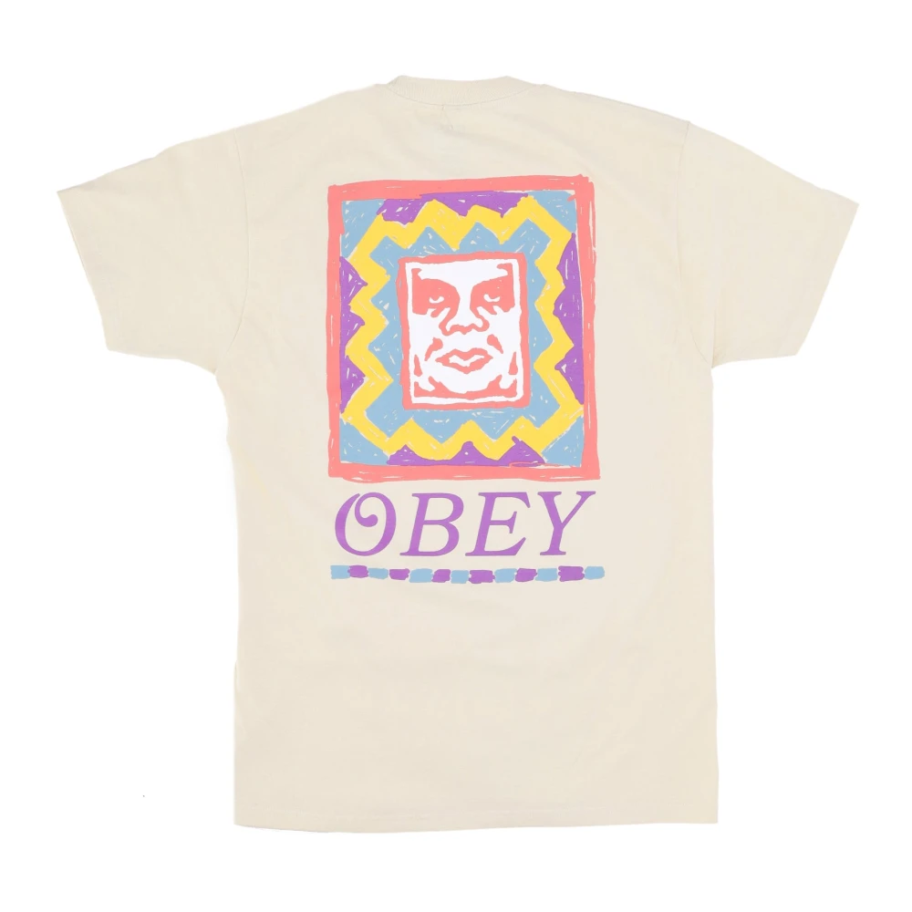 Obey Throwback Classic Tee Cream T-Shirt Beige Heren