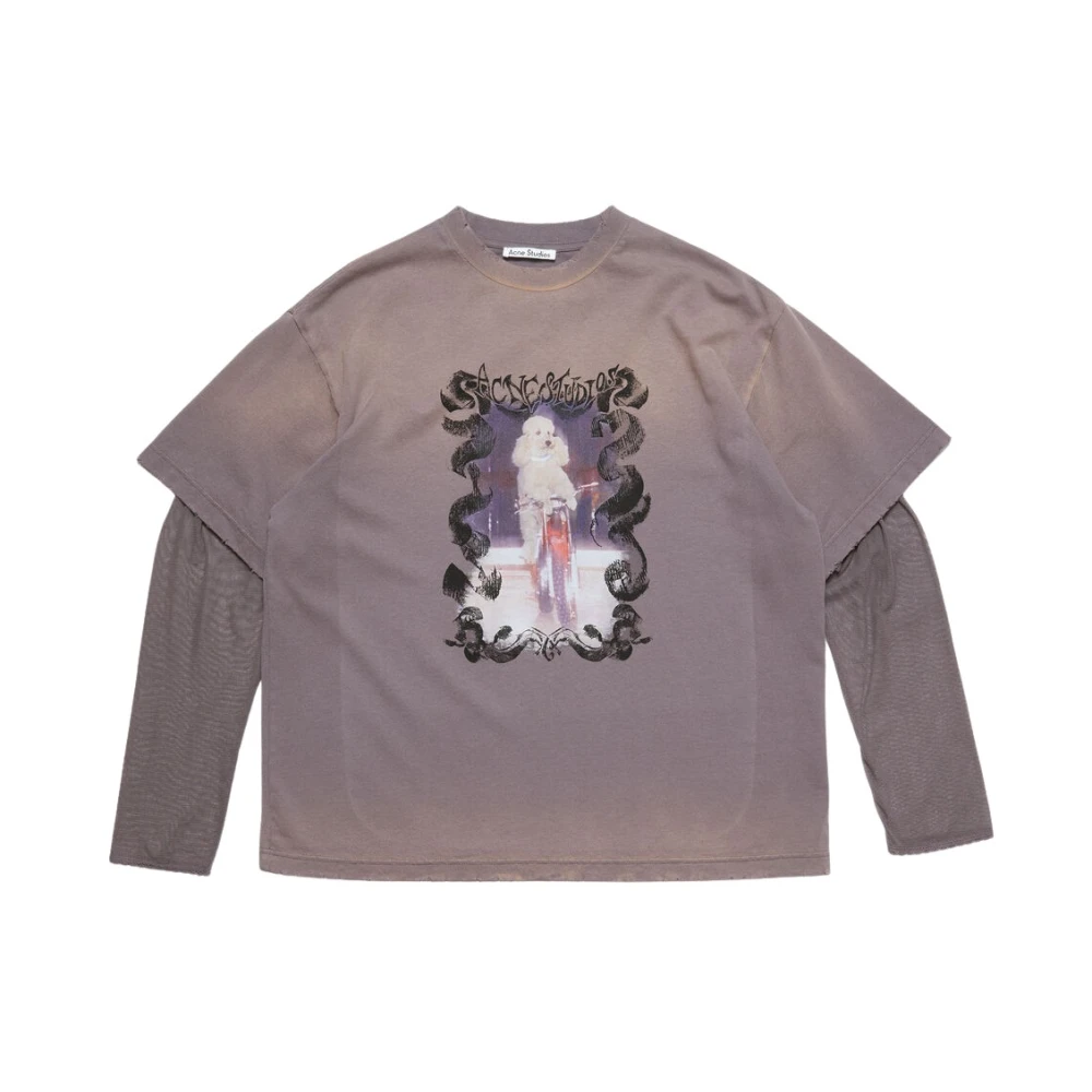 Acne Studios Stijlvol Wit T-shirt Gray Dames