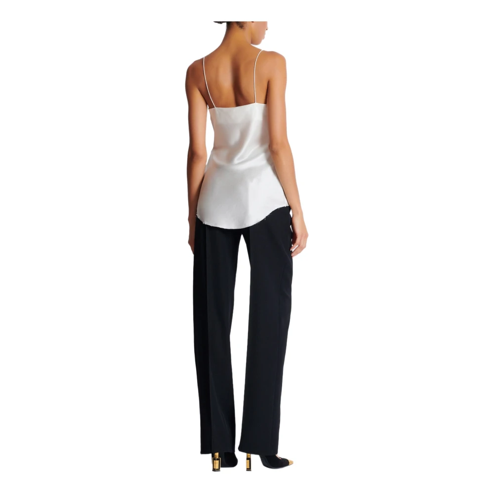 Balmain Gedrapeerde satijnen top White Dames