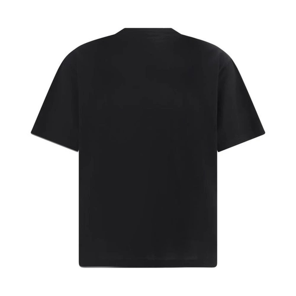 Dolce & Gabbana Geborduurd katoenen T-shirt met logo Black Heren