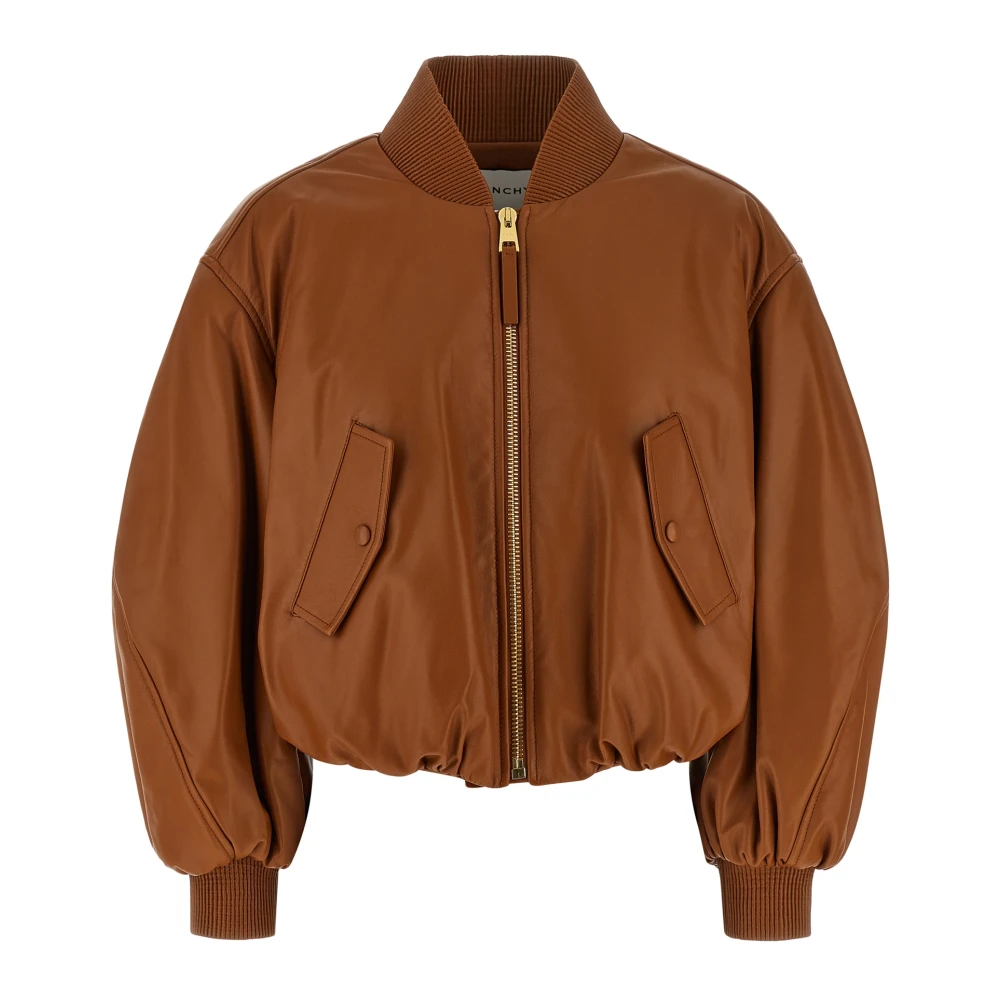 Givenchy Women's Brown Bomber Jackets, Xs, Cropped Cocoon Bomber
