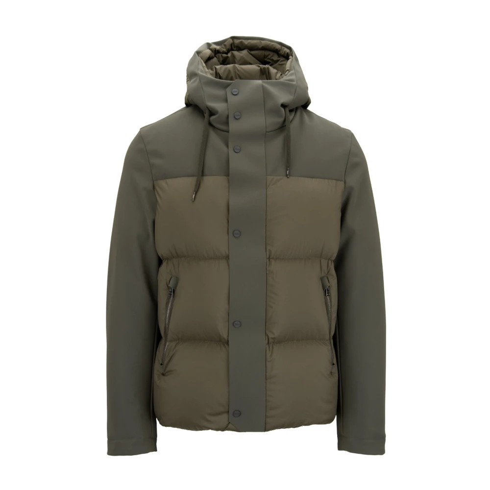 Herno Men's Green Zip-Up Puffer Jacket
