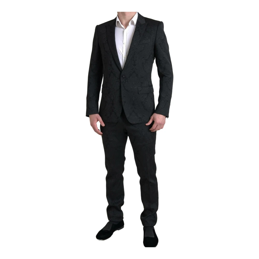 Dolce & Gabbana Men's Black Slim Fit Suit - Martini Model - Single Breasted Suits - S - Suits