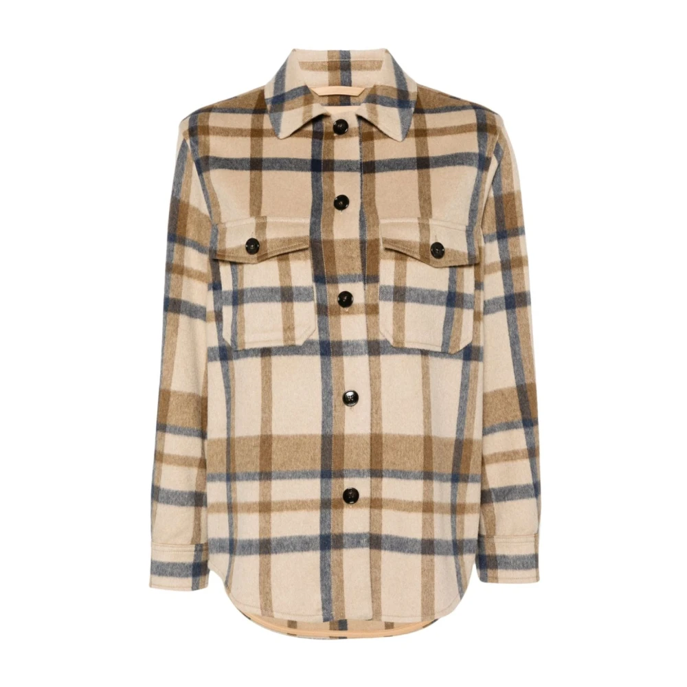 Woolrich Geruite Flanellen Overhemd Beige Multikleur Beige Dames