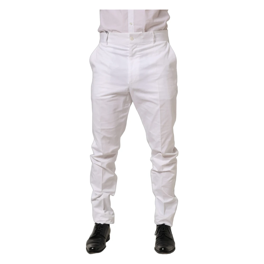 Dolce & Gabbana Homme Blanc - Pantalon De Costume Fuselé - Pantalons - Taille: Xl