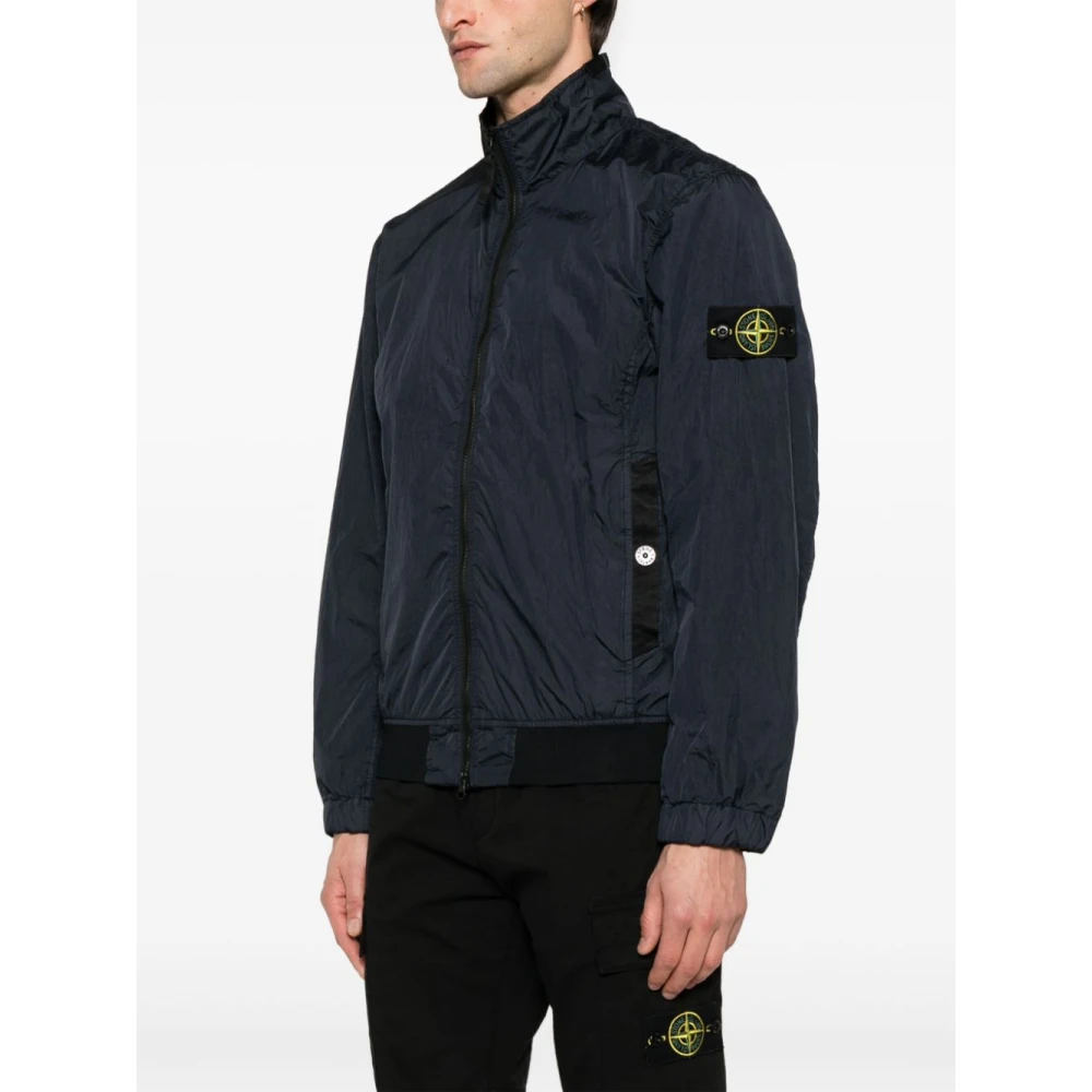 Stone Island Blauwe Nylon Bomberjack Blue Heren