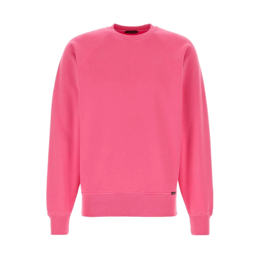 Tom Ford Men's Pink Sweatshirts, L, Cotton Crew Neck Sweatshirt