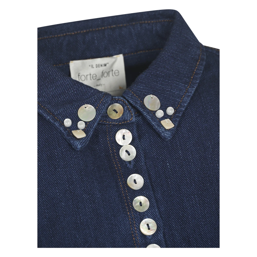 Forte Blauw Overhemd Elegante Stijl Blue Dames