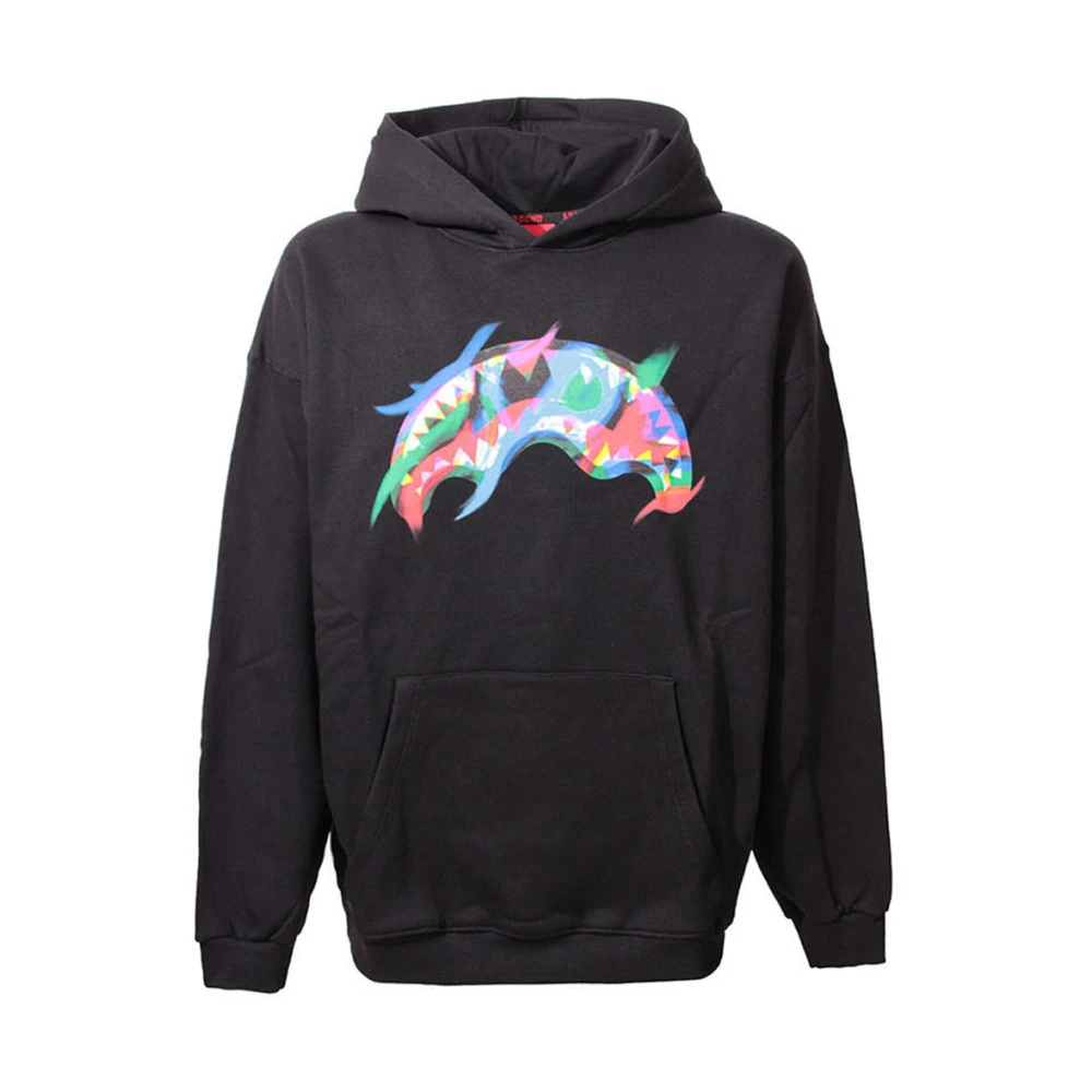 Sprayground Zwarte Hoodie met Logo Black Heren