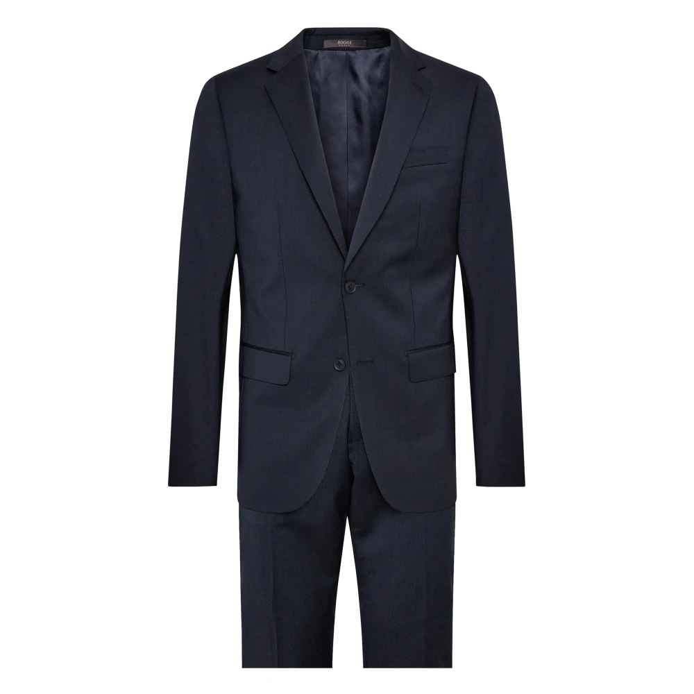 Boggi Milano Pinstripe Stretch Wol Pak Blue Heren