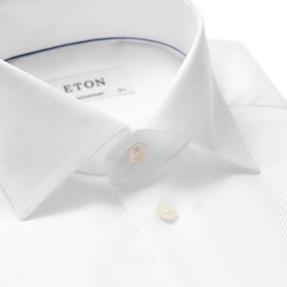 Eton Twill Frans manchetoverhemd White Heren