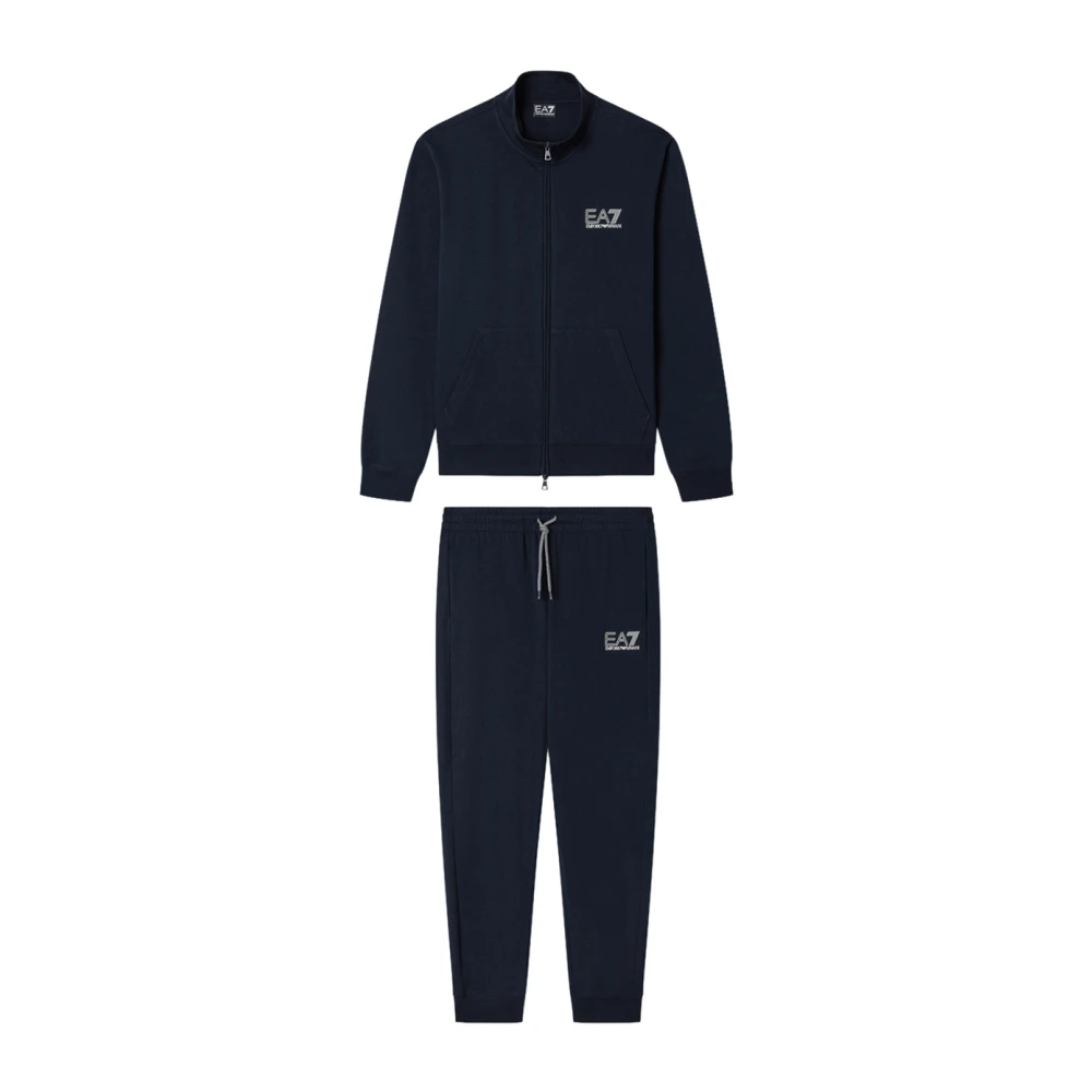 Emporio Armani Ea7 Mannelijk Blauw Fitness Heren, Xl, Katoen, Pure Cotton Trainingspak