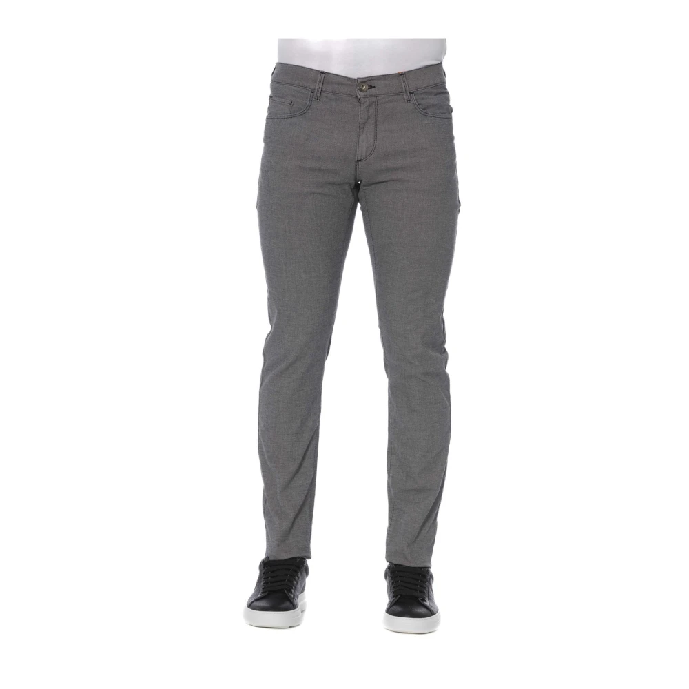 Trussardi Jeans Broek Knoopsluiting Gray Heren