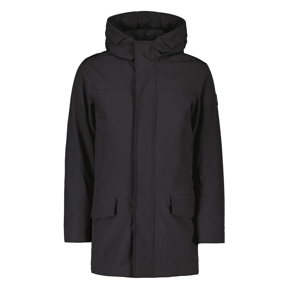 Airforce Zwarte winterjas met rits en knoop Black Heren