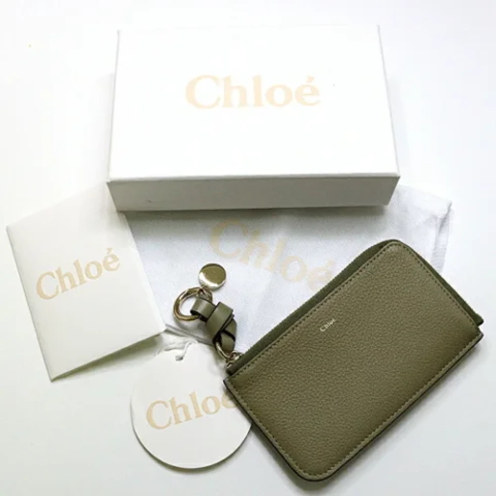 Chloé Pre-owned Leather wallets Green Dames