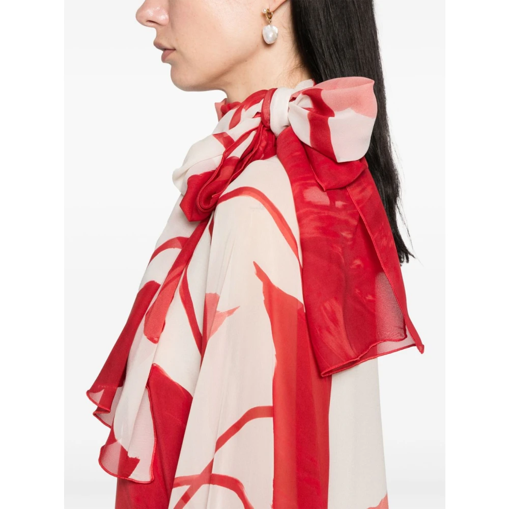 F.r.s For Restless Sleepers Witte jurken met klaprode details Red Dames