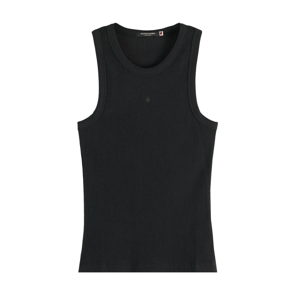 Scotch & Soda Kern Rib Racer Tank Pullover Black Dames