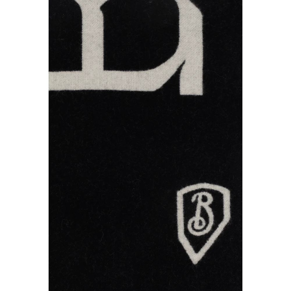 Burberry Wollen sjaal met logo Black Unisex