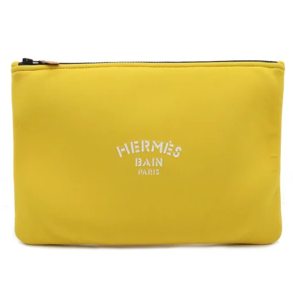 Hermès Vintage Pre-owned Canvas clutches Yellow Dames