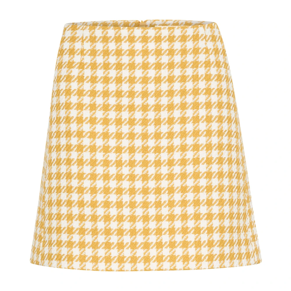 InWear A-lijn Rok Ceylon Geel Ruitprint Yellow Dames
