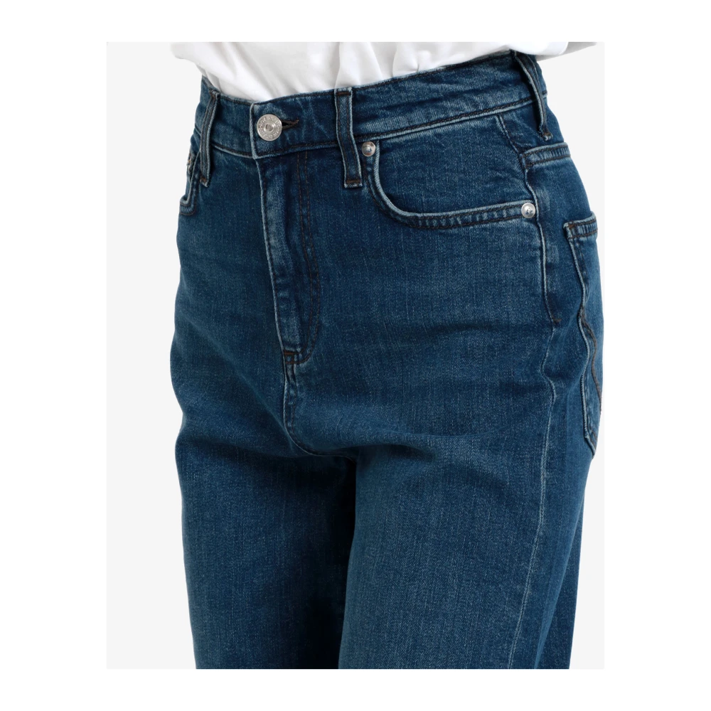 Roy Roger's Denim Flare Jeans met Gebruikt Effect Blue Dames