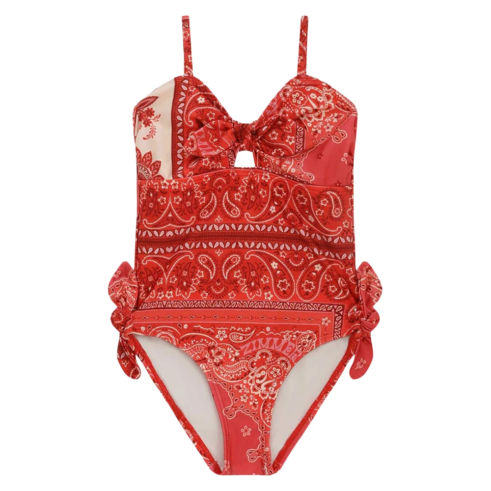 Zimmermann Women's Red Lucky Tie Front Swimsuit