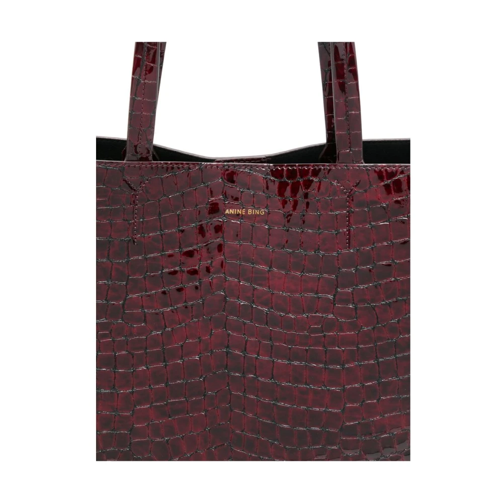 Anine Bing Bordeaux Krokodil Effect Leren Tas Red Dames