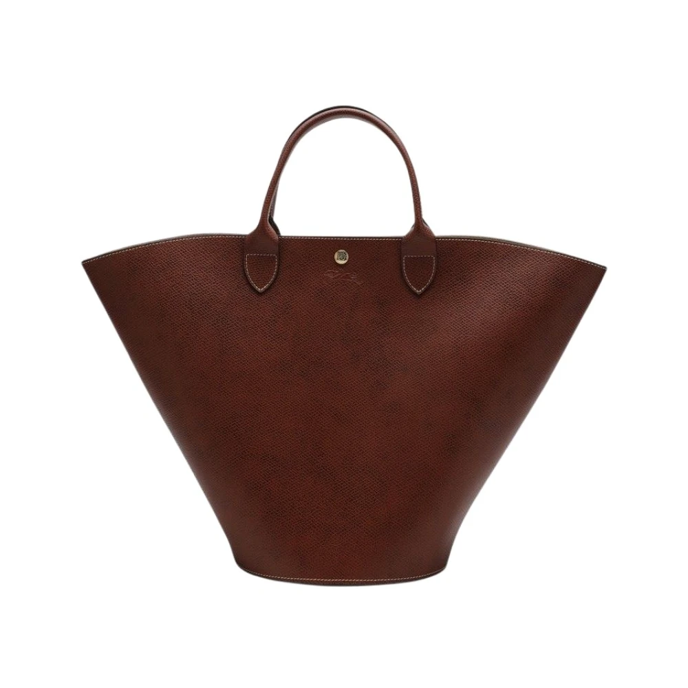 Longchamp Women's Brown Grainy Leather Tote - Shopping Bags - One Size - Bags