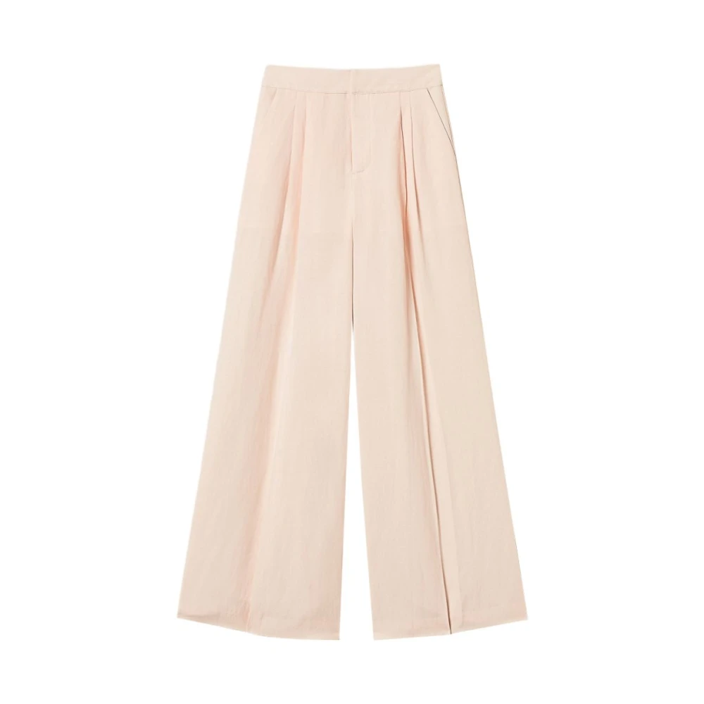 Twinset Women's Pink Wide Trousers, L, Wide Trousers