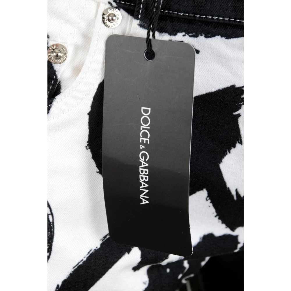 Dolce & Gabbana Gedrukte denim broek voor mannen Multicolor Heren