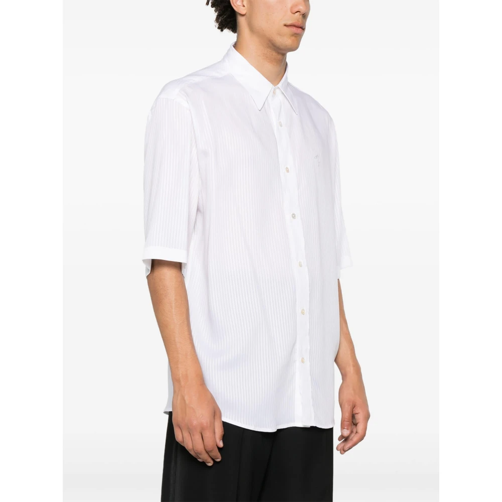 Acne Studios Witte Gestreepte Button-Up Shirt White Heren