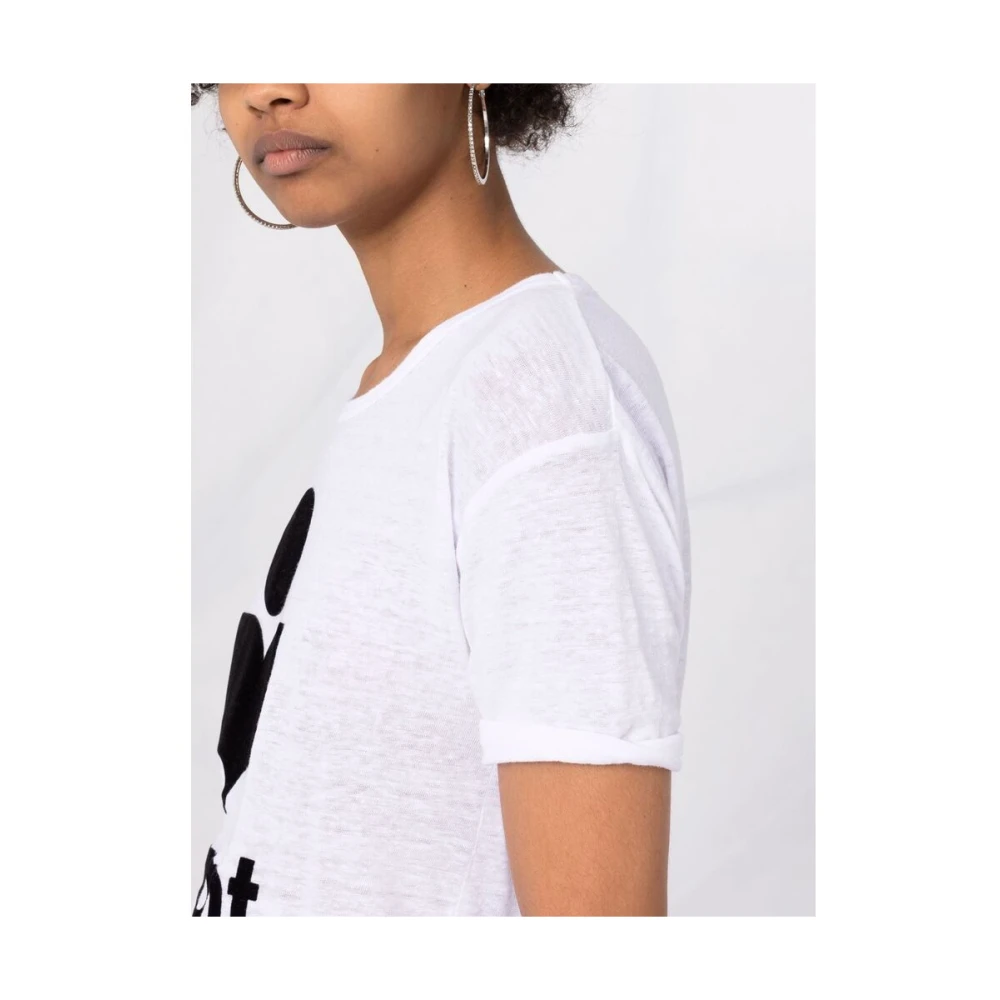 Isabel Marant Étoile Logo-print Crew Neck T-shirt White Dames