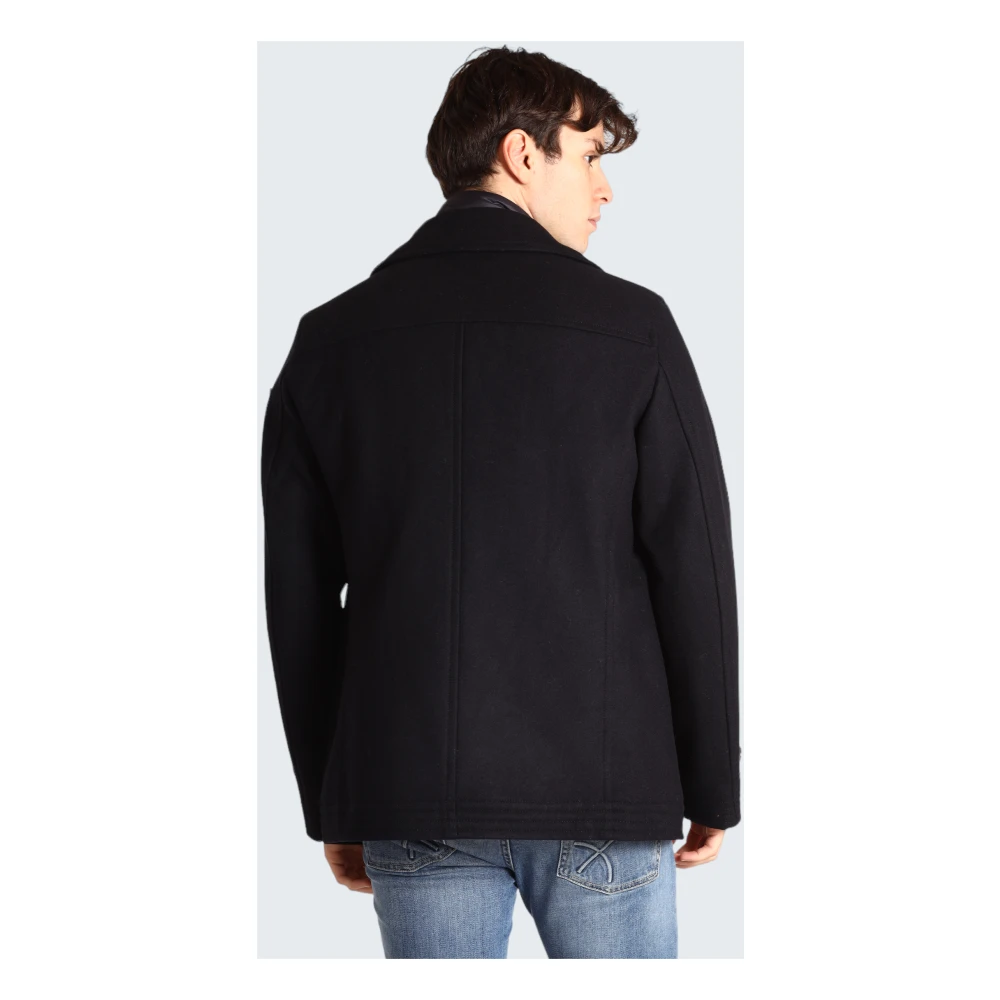 MCS Elegante Heren Korte Double-Breasted Jas Blue Heren
