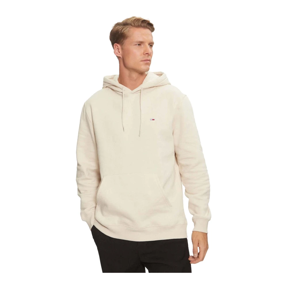 Tommy Jeans Logo Bomull Huvtröja Beige, Herr