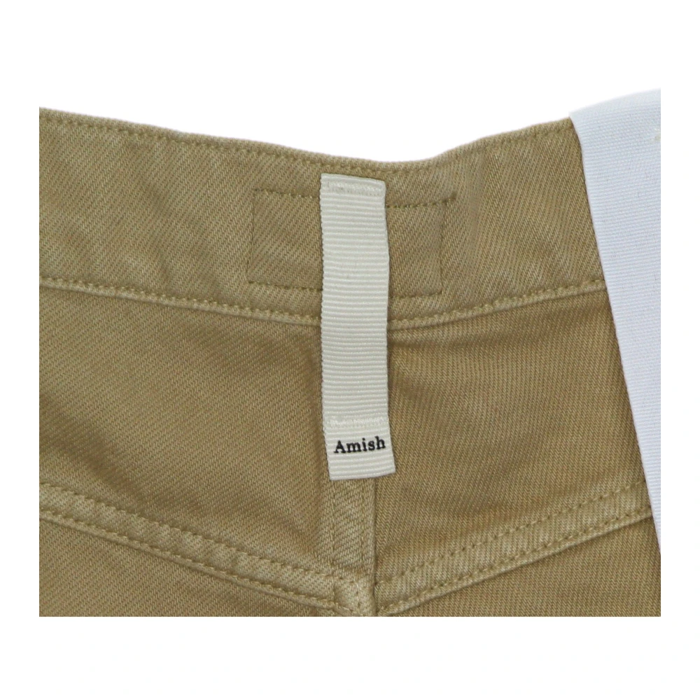 Amish Heren Bermuda Jeans Beige Straight Fit Beige Heren