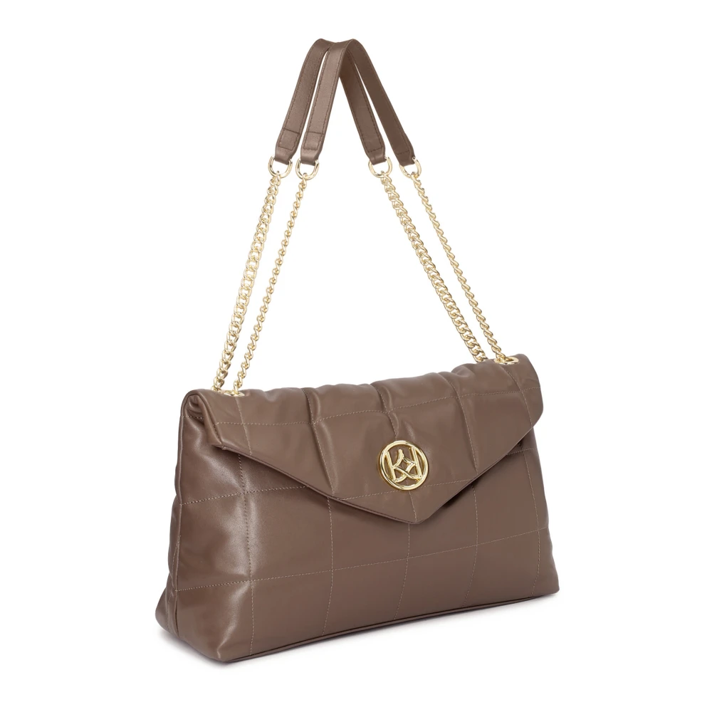 Kazar Grote leren handtas aan een ketting Brown Dames