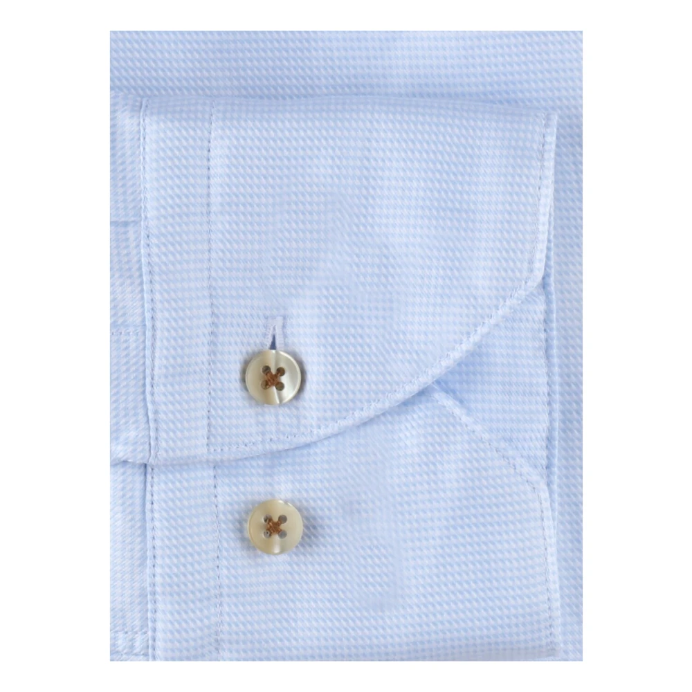 Stenströms Blauw Overhemd Slim Fit Houndstooth Blue Heren